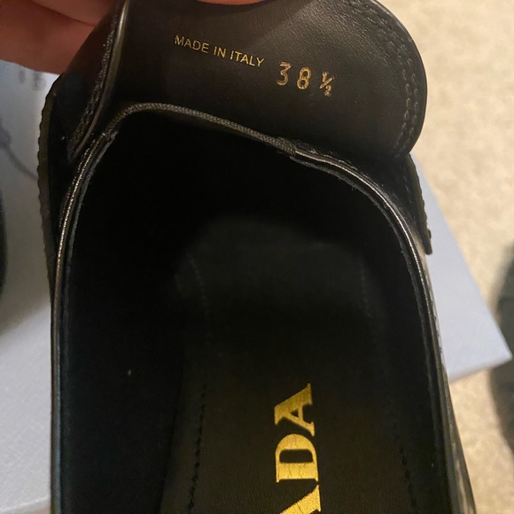 Prada Calzature Donna Black Leather Loafers - Picture 7 of 10